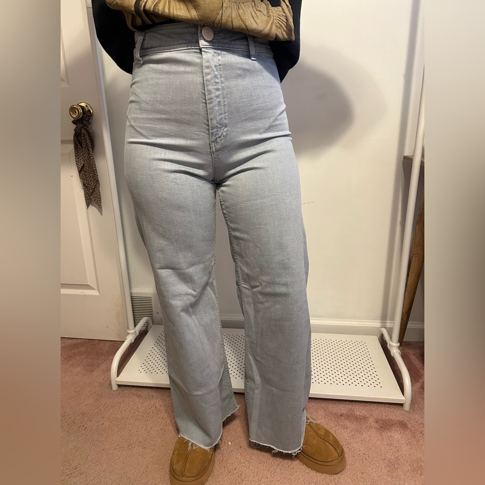 ZARA light blue marine straight pants